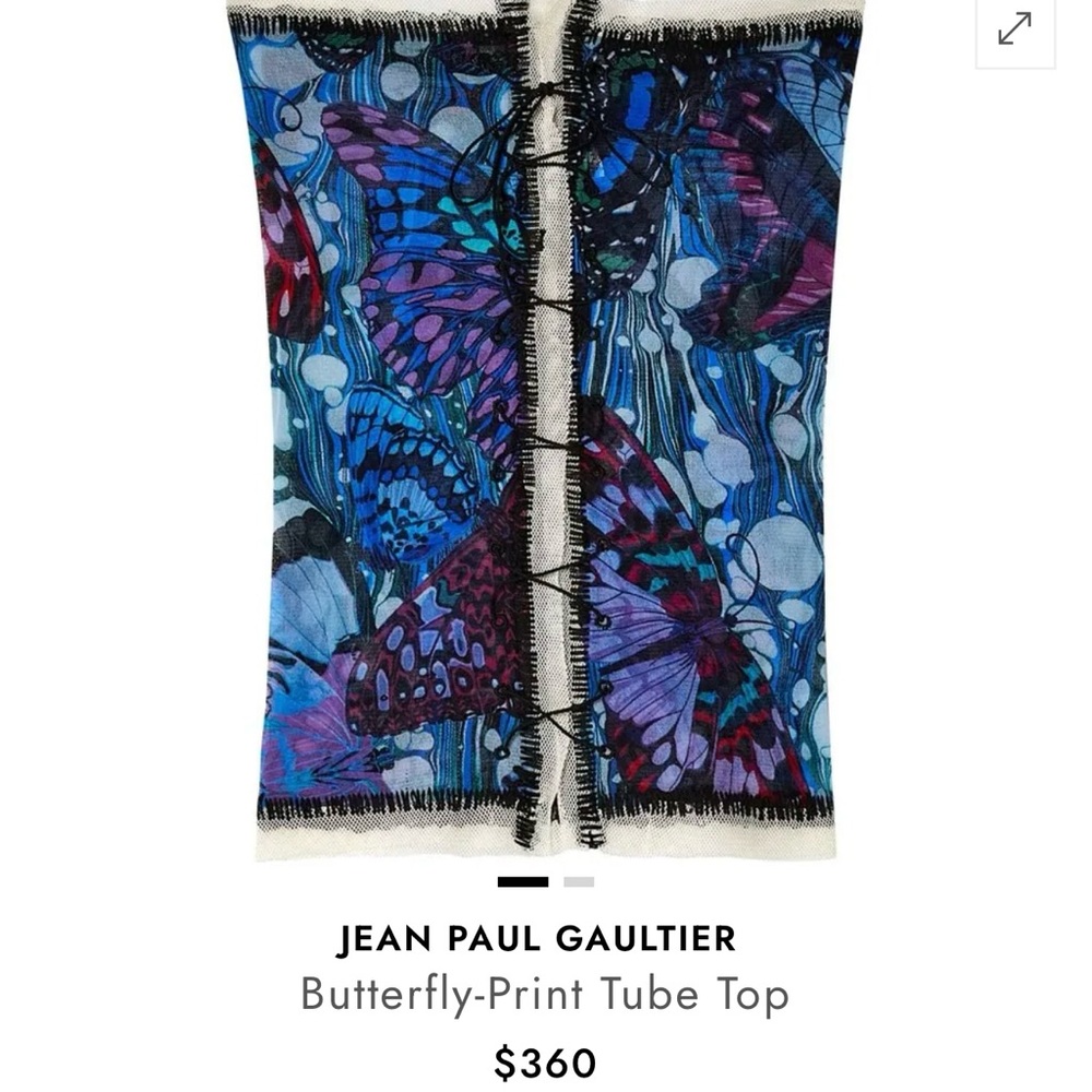 Jean Paul Gaultier Multicolor Butterfly Tube Top
